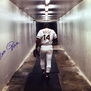 Pete Rose Autographed 16×20 Photo Walking Away