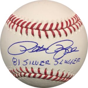 Pete Rose Autographed Baseball Reds “81 Silver Slugger” OMLB Pete Rose Authentication