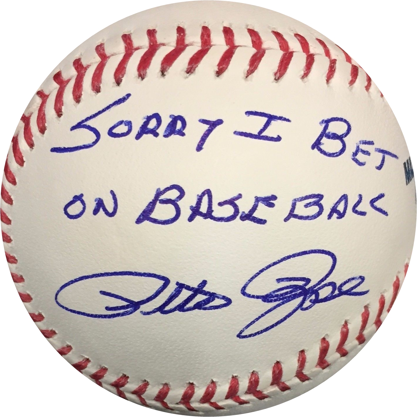 Pete Rose Autographed Sorry I Bet On Baseball OMLB Pete Rose Authentication